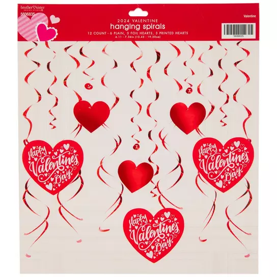 Valentine's Day Spiral Hanging Decorations, Hobby Lobby
